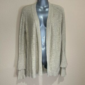 J CREW Ruffle Sleeve Cardigan Sweater, Size M